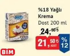 DOST %18 YAĞLI KREMA